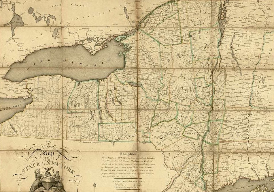 Vintage map of New York State